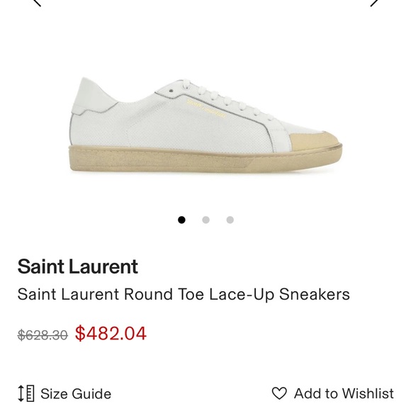 Brand New - Saint Laurent - Court Classic Low Top Sneakers - Picture 11 of 12